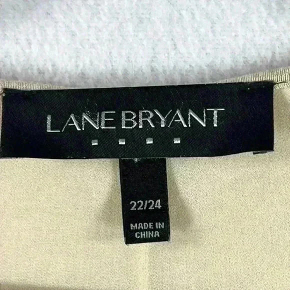 Lane Bryant Knit / Chiffon Cardigan Size 22/24 Tan Color Waterfall Front - Picture 3 of 8